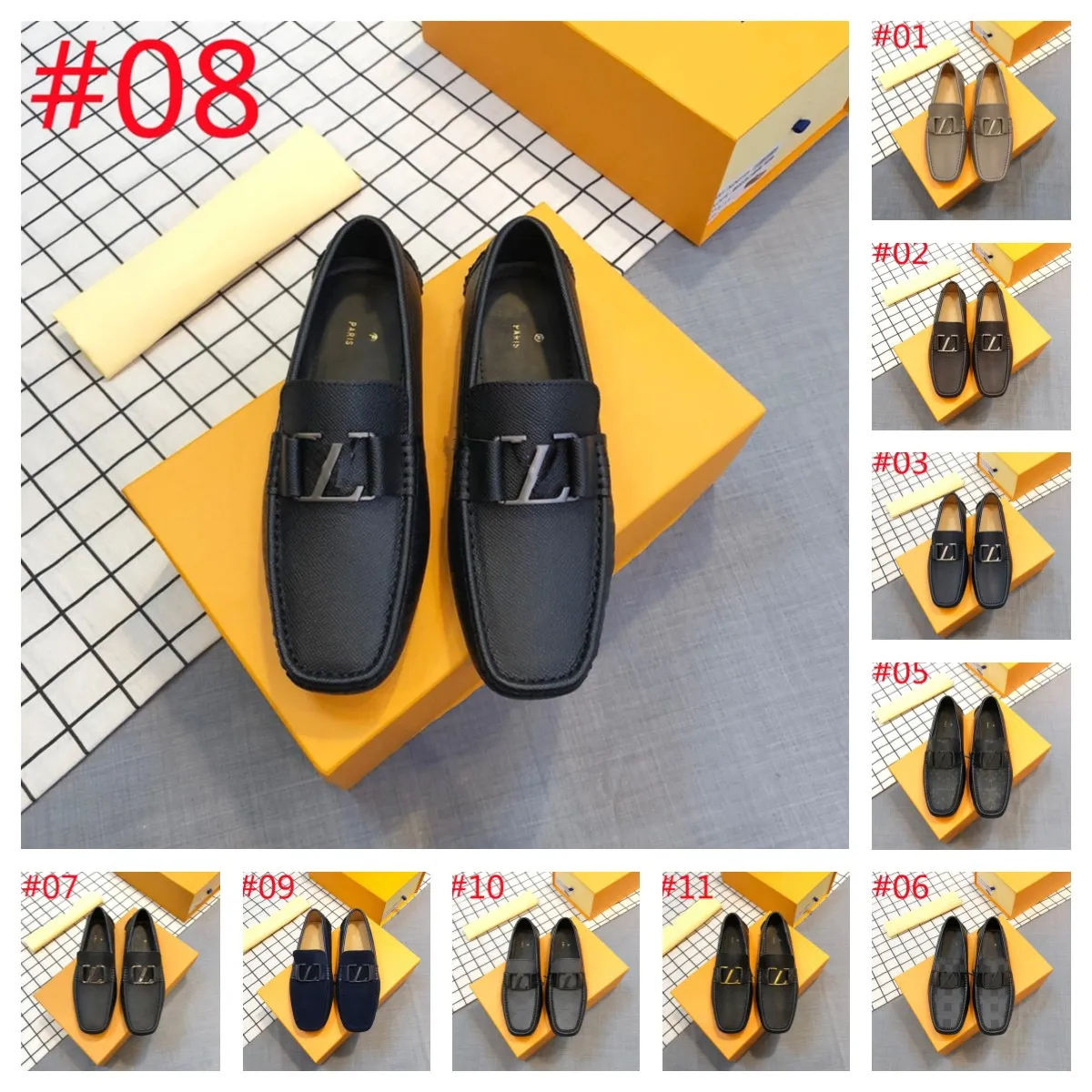 2024 Luxury Trend paljetter Herrskor Lyxiga krokodilmönster Loafers High-End Designers äkta läderkörskor Party Shoes Moccasins Storlek 38-46