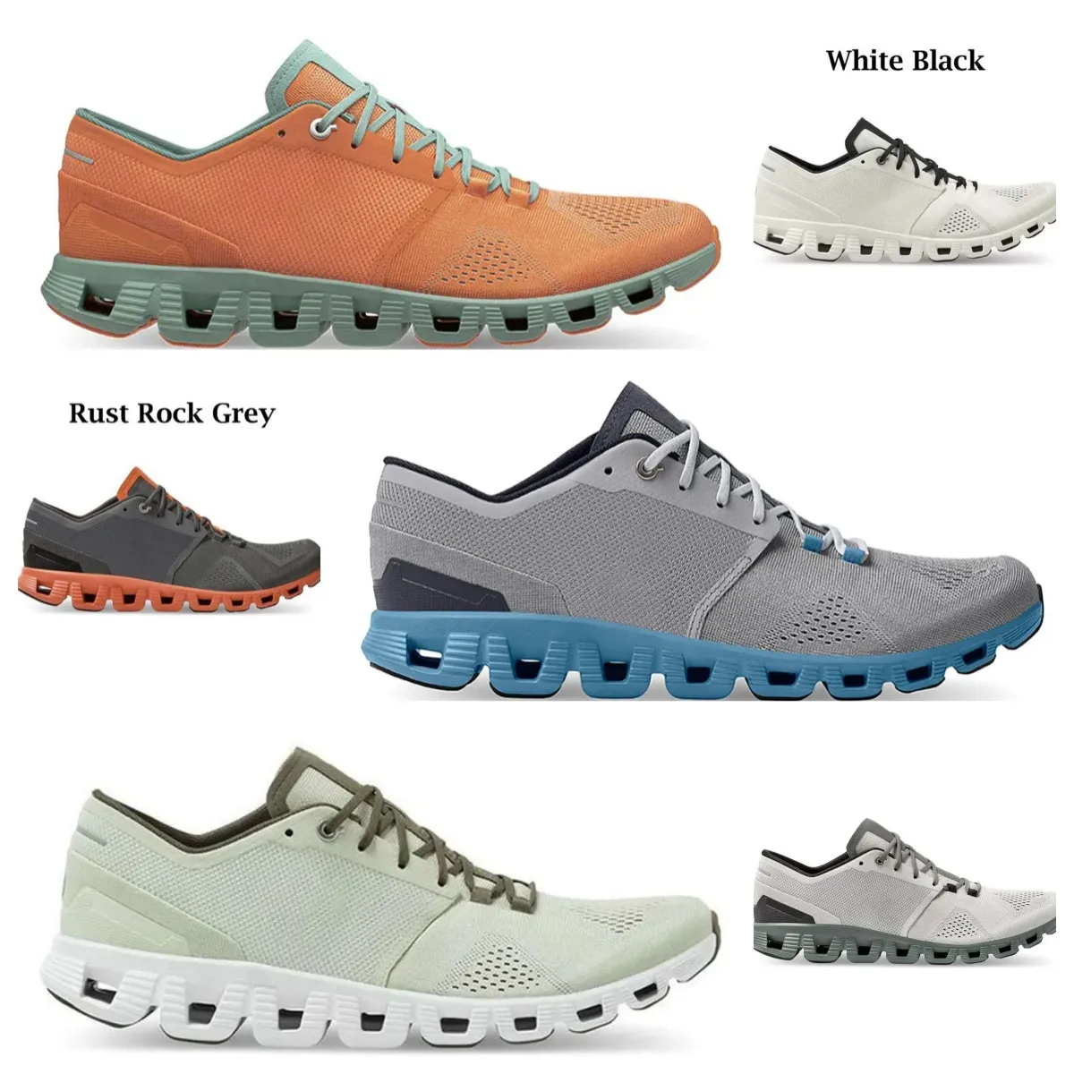 Designer men's and women's running shoes ON Black Asphalt gray White Niagara Blue Orange Ocean Green Storm Surge men's breathable Cloud Monster Shoes for men and wome