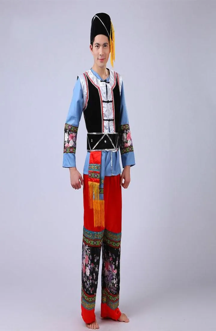 Man Chinese Traditional Clothing Miao Nationality Men Minority Dance Stage Performance Costumes Hmong YI Tujia Wear4874268