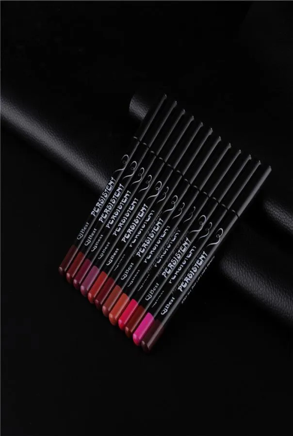 12 stuks professionele multifunctionele lipliner potlood langdurige waterdichte lip wenkbrauw cosmetische make-up kleurrijke lipliner pennen7105859