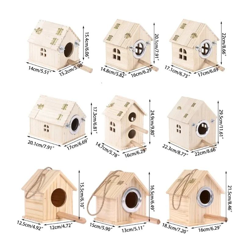 Nesten K5DC Hout Fokken Doos voor Vogel Papegaai Huis Doos Nestelen Buiten Binnen Kooi Opknoping Paring Box Kooi Accessoires