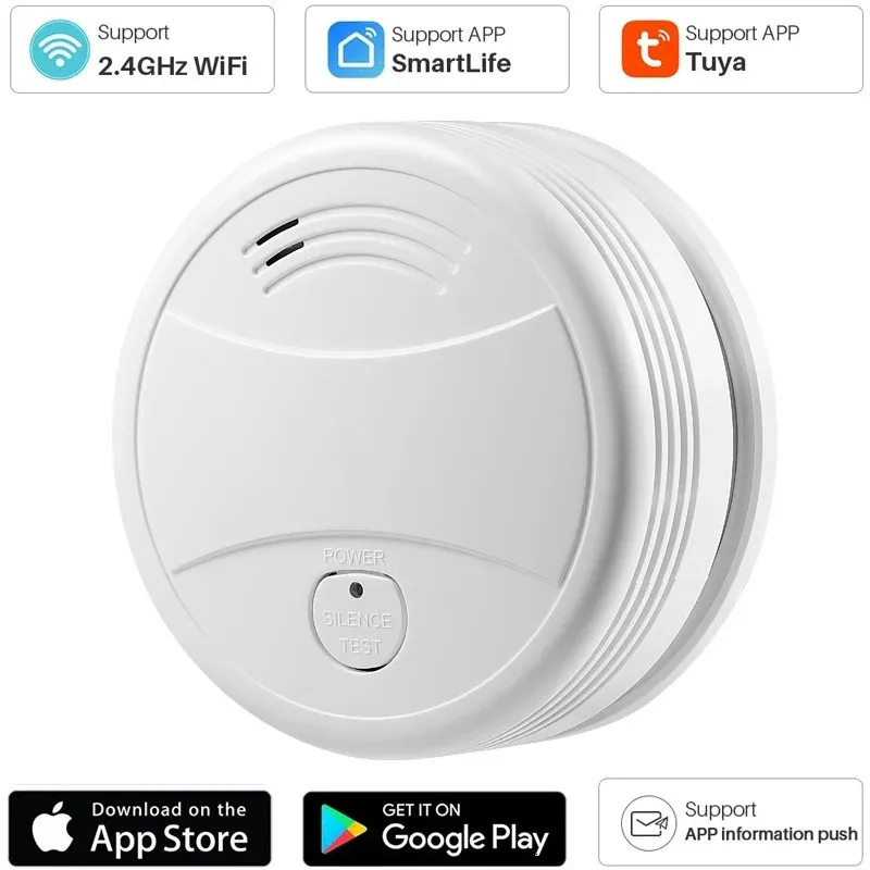 Onafhankelijke Rookmelder Sensor Brandalarm Home Security Systeem Brandweerlieden Tuya WiFi Rookmelder Brandbeveiliging y240219