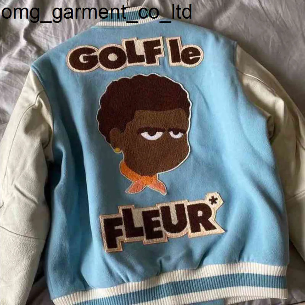 Blue Pu Leather Varsity Jackets for Men and Women - Golf Le