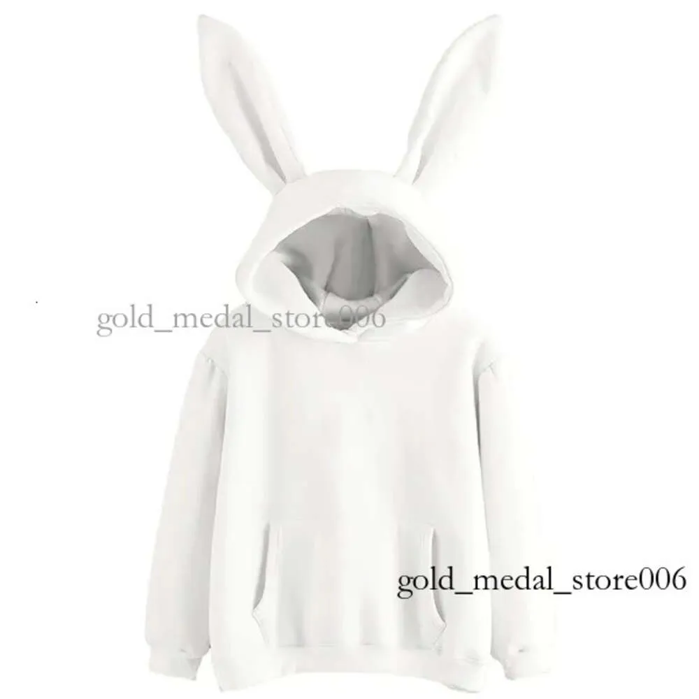 Psycho z kapturem króliczka męska mensweatshirt top retro dropshipping haruku kpop długie rękawowe uszy królicze uszy solidne kawaii ubrania psychologiczne Bunny 131