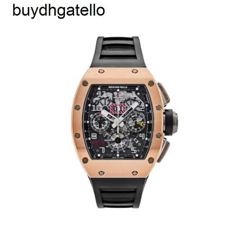 RicharsMill horloge Top Clone Zwitsers mechanisch uurwerk Herenhorloge 011 Felipe Massa tijdcode roségoud