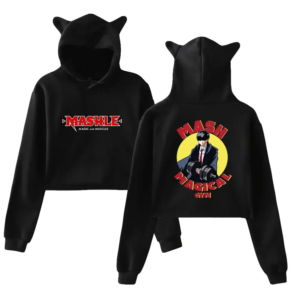 Anime Mashle Magie Und Muskeln Katzenohr Crop Top Hoodie Womens Lustige Kurze Sweatshirt Streetwear Von 8 5 DHgate