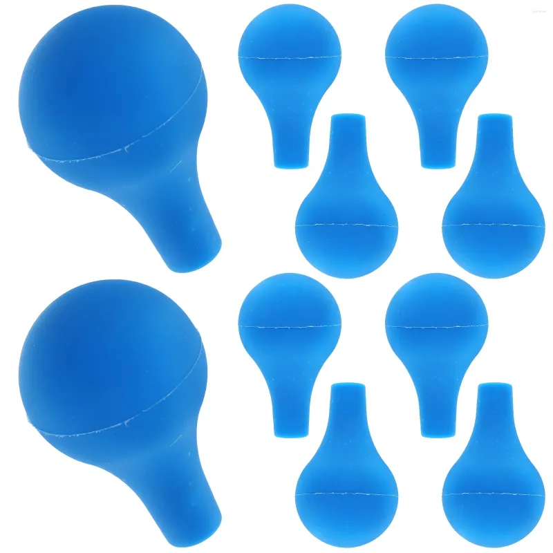 Pipettes compte-gouttes graduées en Silicone, boule d'aspiration (bleue), capuchon de Pipettes pour myrtilles, ampoule adaptée en verre, 10 pièces