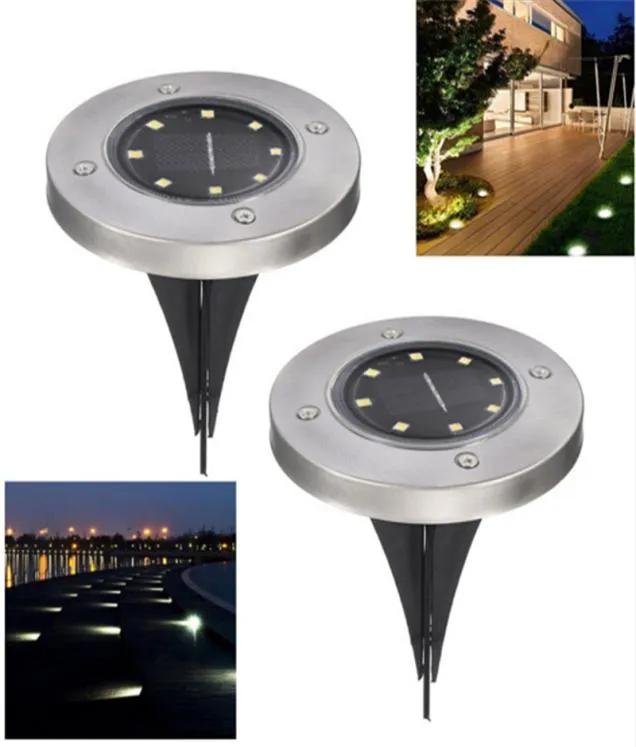 Luci da ponte impermeabili da giardino a luce da terra ad energia solare con 8 LED Lampada solare per cortile di casa Vialetto Prato Road1220889