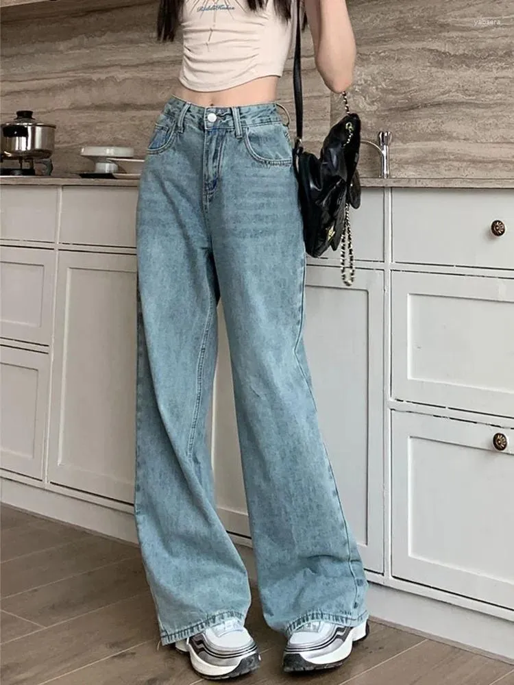 Jeans pour femmes Circyy Y2K pour femmes pantalons en denim taille haute bleu jambe large pantalon streetwear mode vintage droit 2024