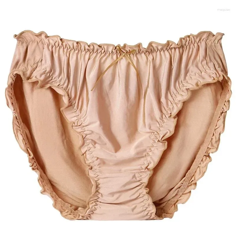 Women's Panties 2024 Large Size High Waist Bamboo Fiber Ruffles Rim Sexy Underwear Briefs Plus Women Underpants Fits
