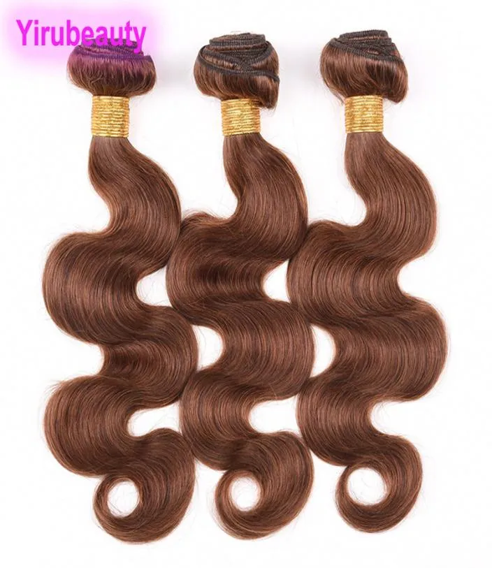 브라질 100 인간 머리 확장 4 컬러 3 묶음 바디 웨이브 4 색 이중 wefts 순수한 컬러 바디 직조 3 pcs3211861