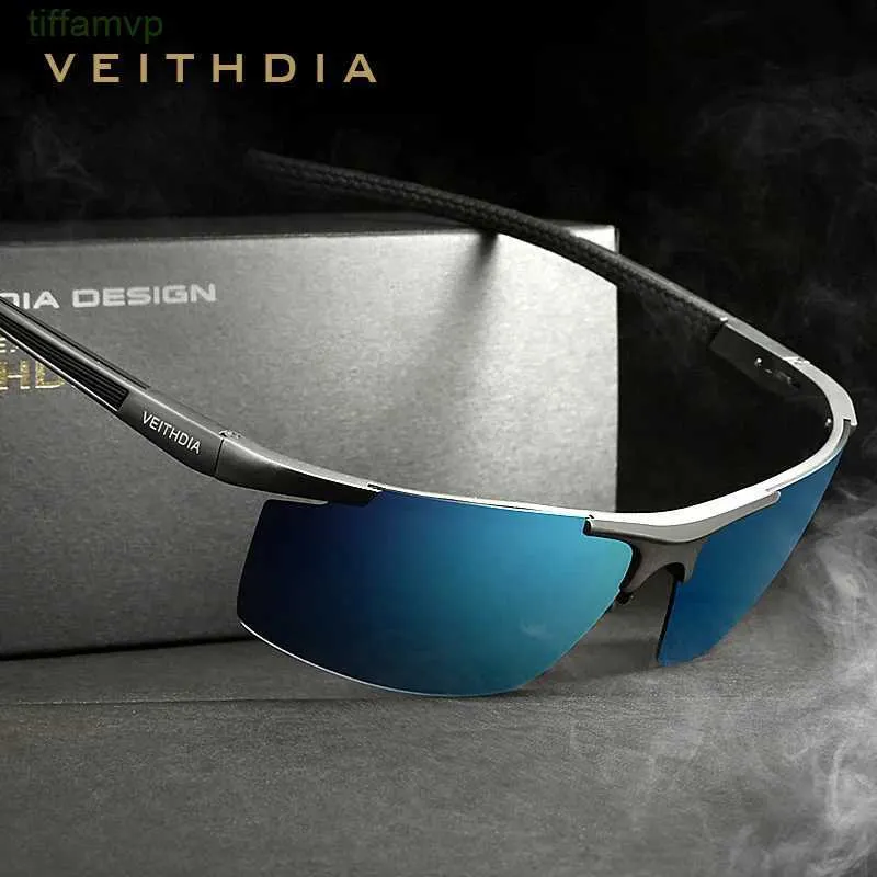 Diseñadores de lujo Gafas de sol Veithdia Aluminio Magnesio Hombres Polarizado Uv400 Recubrimiento Espejo Accesorios para gafas masculinas al aire libre Dcqz