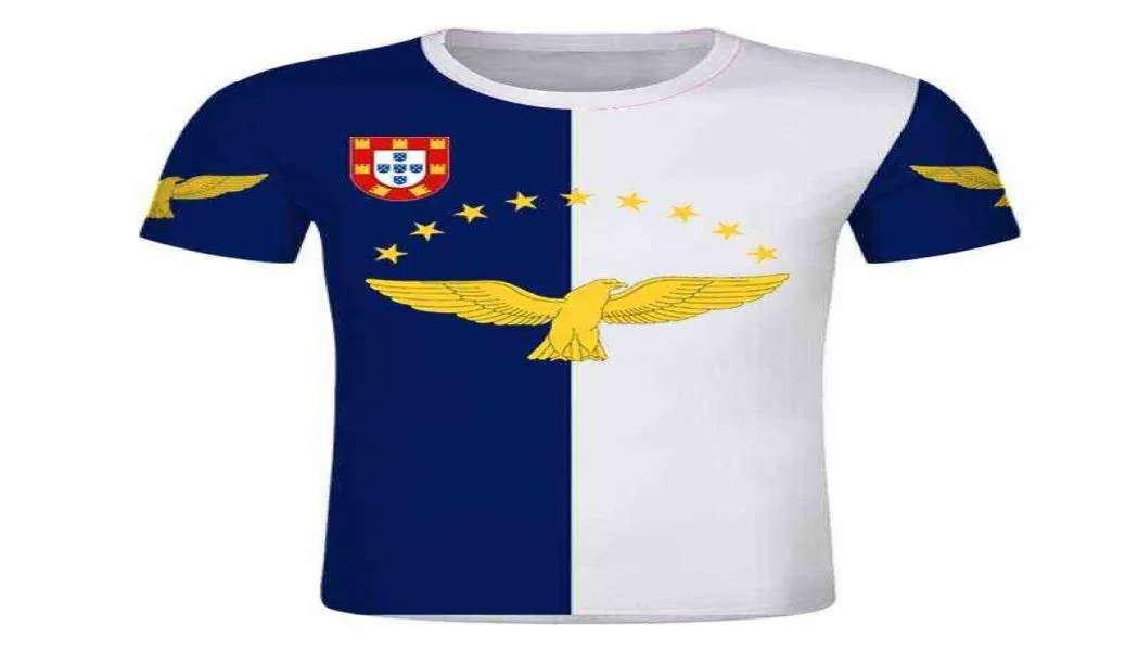 Açores t camisa personalizada men039s portugal brasão pombo camisetas uniforme de trabalho personalizado topo x06027221679