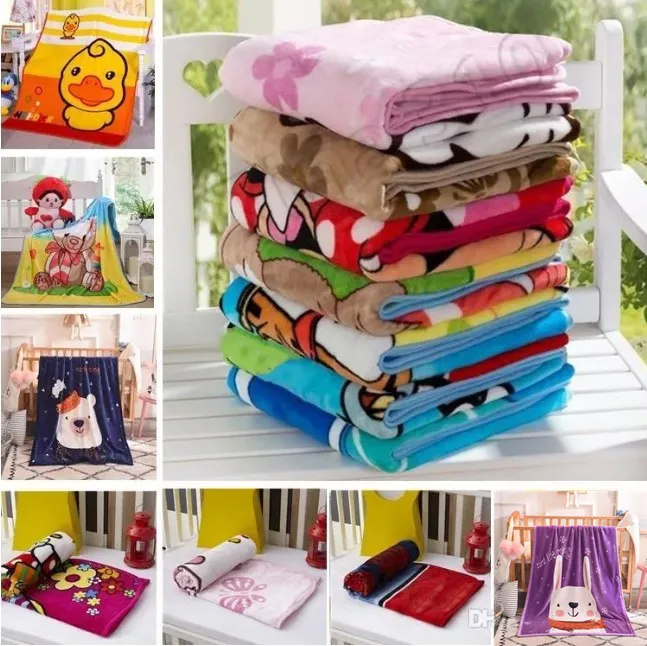 Fleece Swaddle Blanket Warm Cartoon Animal Flannel Blanket For