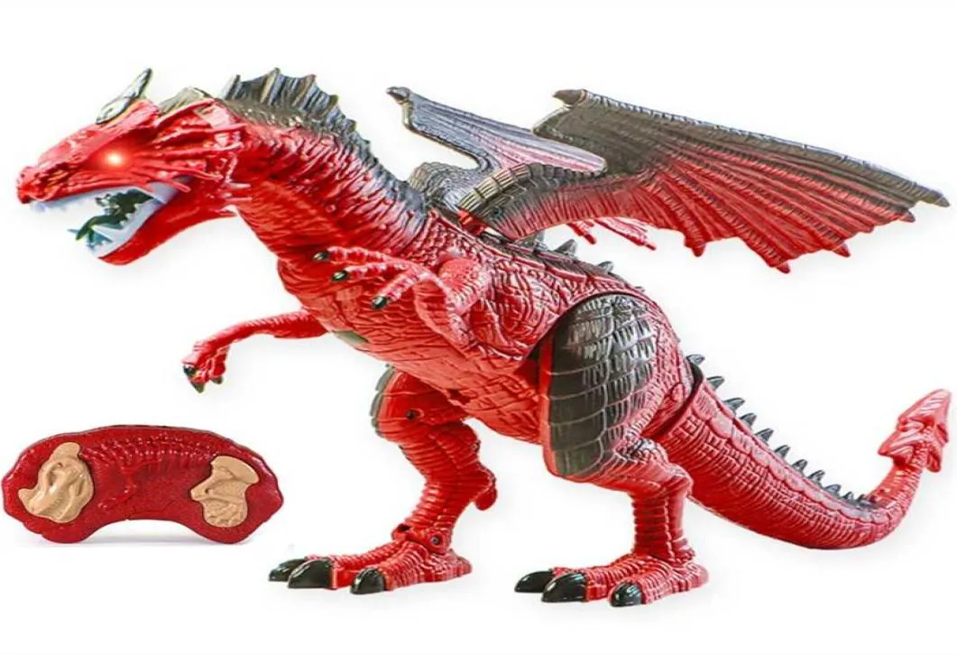 45 cm Dinosaur Spray Dragon Roar Walking Electric Remote Control Simulation Animal Model Kids Toys Children Pojkar födelsedagspresent 2111701547