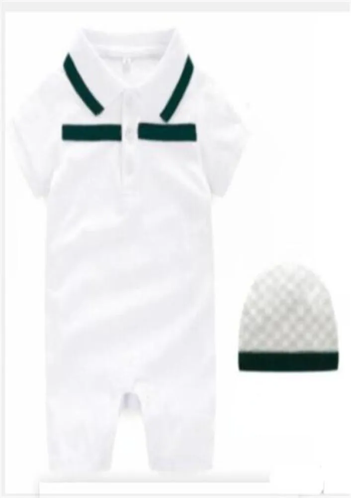 Cotone neonato vestiti firmati manica corta pagliaccetti del bambino Abbigliamento infantile neonate ragazze tute cappello 024 mesi5693861