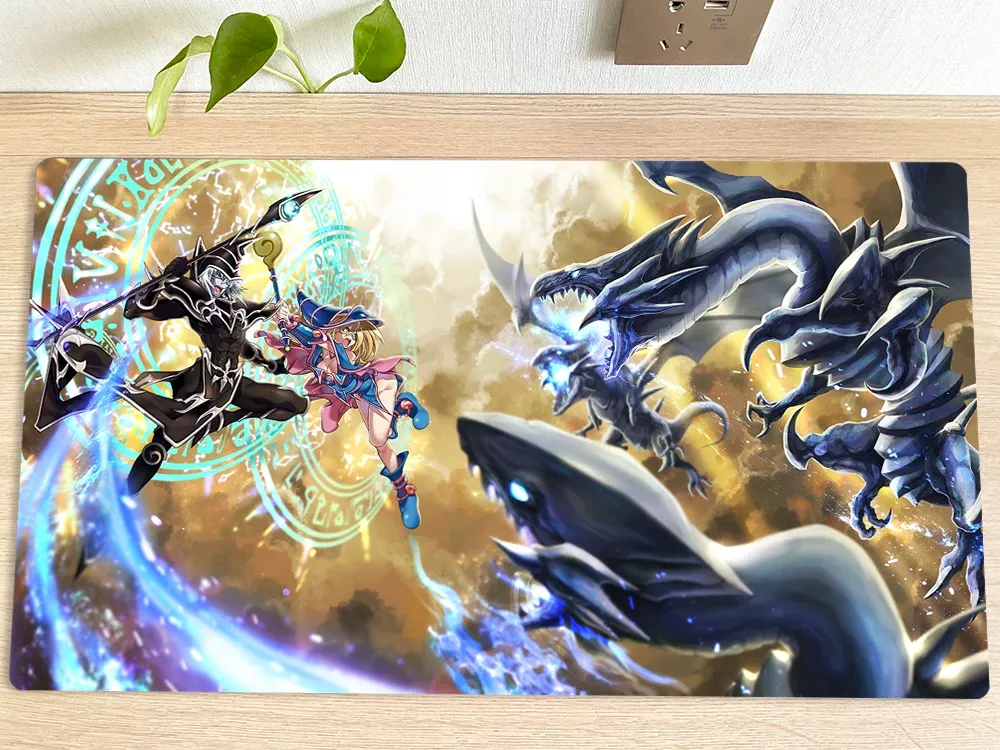 パッドyugioh playmat blueyeyesホワイトドラゴンダークマジシャンtcg ccgマットトレーディングカードゲームマットマウスパッドゲームプレイマットフリーバッグ