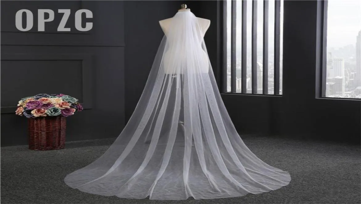 Brautschleier Mode 1 Schicht Tull Einfach Schön 300 cm Lang Hochzeitsschleier Rouge Voile Mariage Schnittkante Musselin mit Kamm3105547