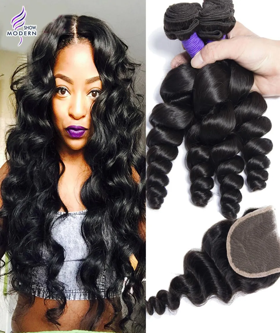 Mink Brazilian Human Hair Virgin Bundle With Closure Loose Wave Curly Weave 4 Bundles And Closure5356223