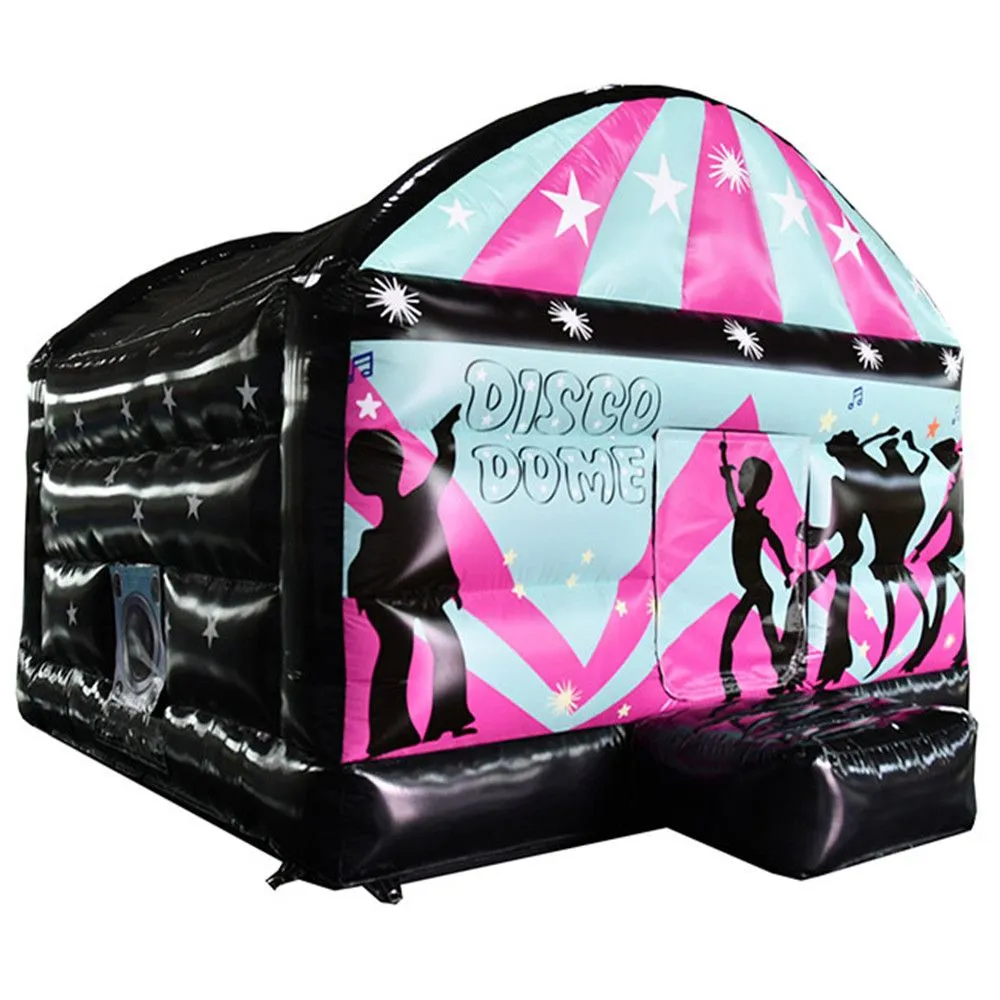 wholesale Tente de danse gonflable de cavalier gonflable de disco de trampolines commerciaux de 5x5m noir Maison de rebond sautée soufflée avec ventilateur à vendre par bateau aérien