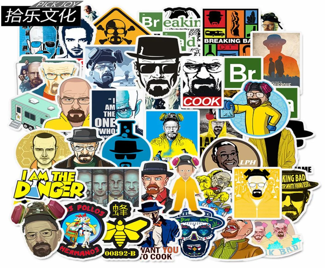 50 PCSLOT CAR -klistermärken Breaking Bad For Laptop Skateboard Pad Bicycle Motorcykel PS4 Telefon Bagage Decal PVC Guitar Stickers9126309