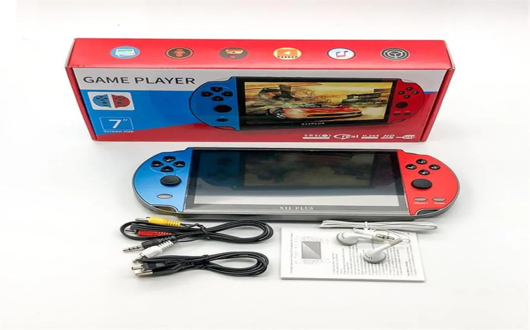X12 plus Portable Game Console Players 7 -tums handhållna spelkonsoler PSP Retro Dual Rocker Joystick vs X19 X7 med R8460942