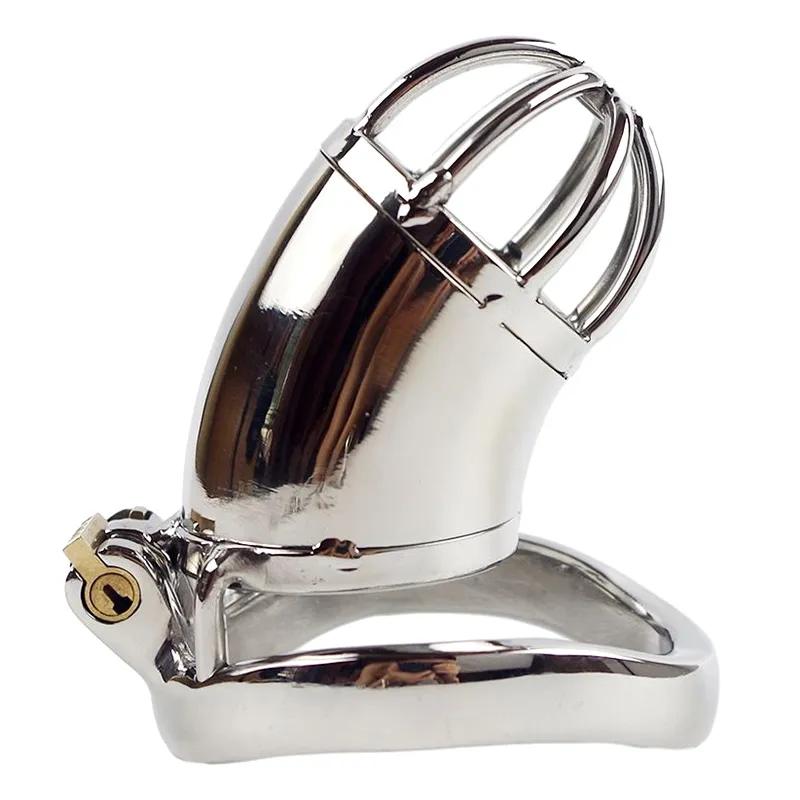Male Chastity Device With Anti-off Ring Stainless Steel Chastity Belt Cock Chastity Penis Cage for Men BDSM