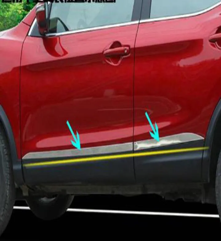 High quality stainless steel 4pcs car door decorative trimsguard plateprotective bar for Nissan QASHQAI 201620185054330