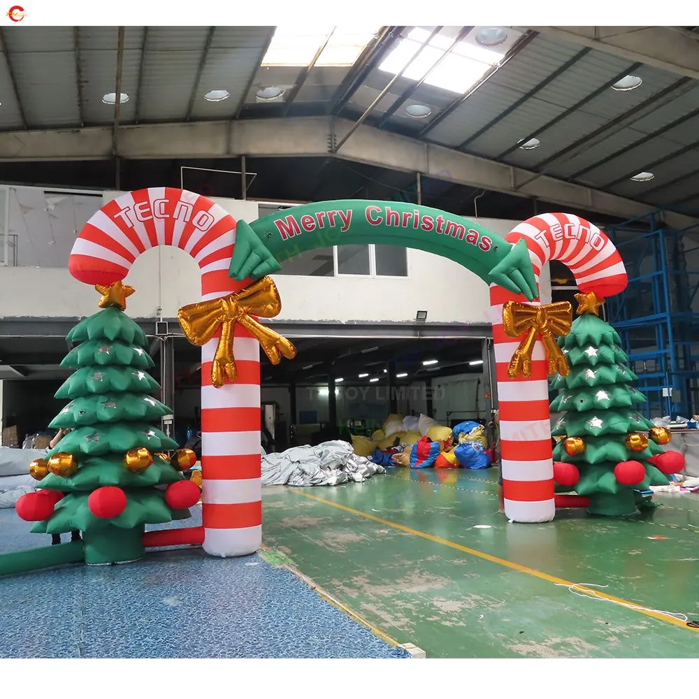 Free Ship Outdoor Activities 10mW (33ft) with blower Inflatable Christmas Tree Arch for Outdoor Xmas Advertising