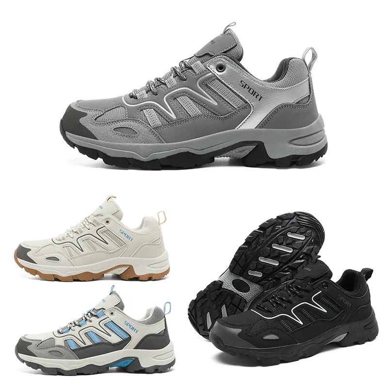 Atletiska män Kvinnor Running Shoes Comfort Dreathable Black Blue Grey Shoes Mens Women Trainers Sport Sneakers Storlek 36-46 GAI