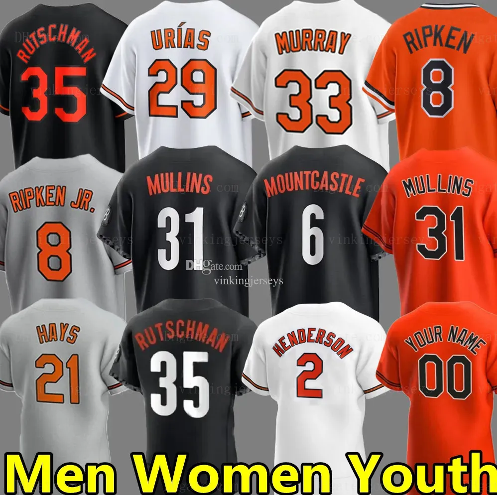 Adley Rutschman Orioles Jersey Gunnar Henderson Corbin Burnes Cedric Mullins Ryan Mountcastle Cal Ripken Jr Mateo Means Anthony Santander Bradish Hays McCann men