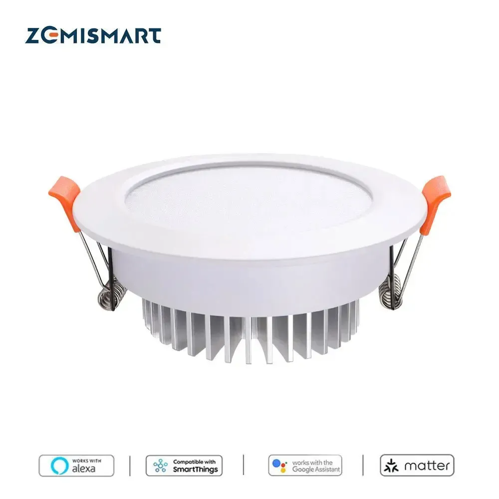 Управление Zemismart WiFi Mattercertified светодиодный светильник RGBCW круглый потолочный светильник 2,5 3,5 4 дюйма Siri Alexa Google Home Smartthings Control