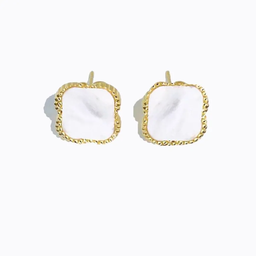 juveler designer för kvinnor diamantörhängen stud klöver örhängen 18k guldpläterad växt rostfritt stål studs mode örhänge gåva2917
