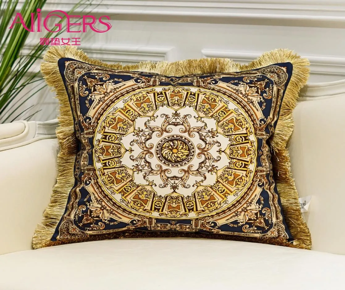 Avigers Luxurious Cushion Printing Tassel Velvet Throw Pillow Core Home Decorative European Design Srusader Sofa Bedroom Pillow Y24385944