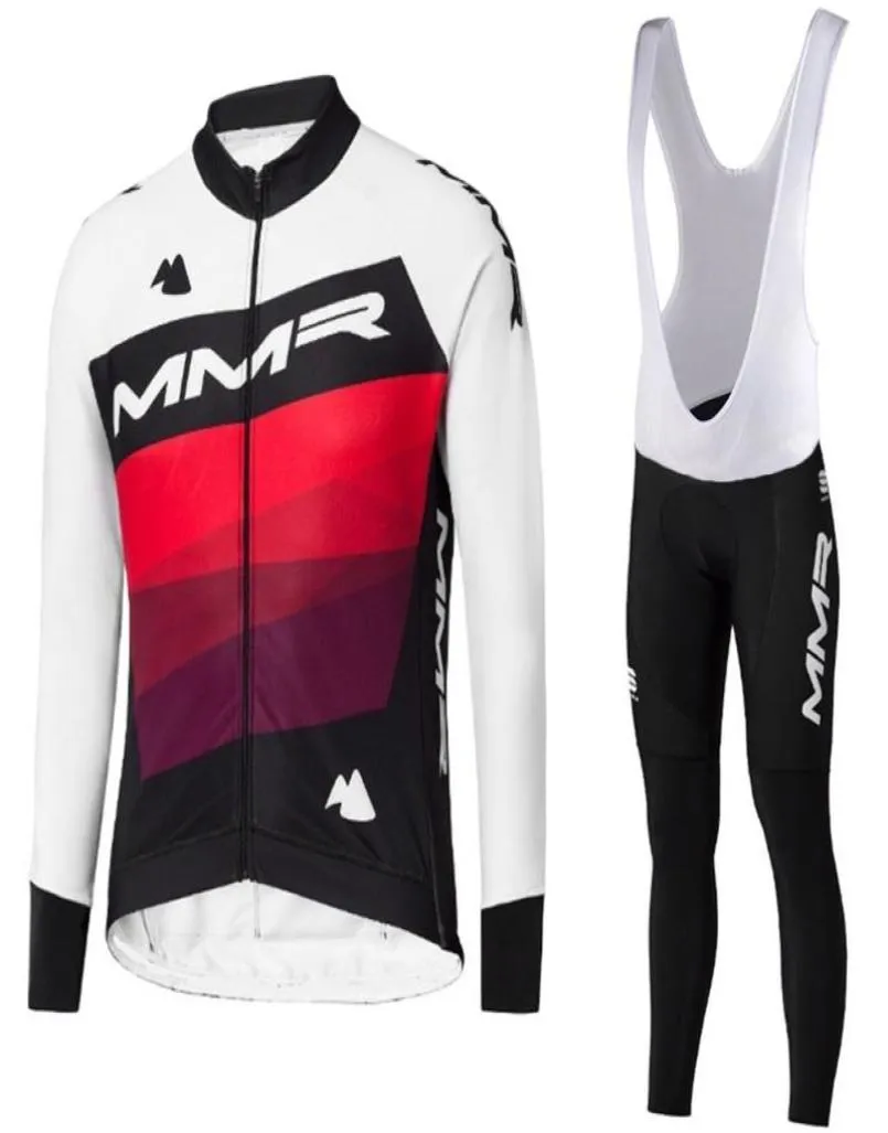 Conjuntos de corridas Primavera Outono MMR Ciclismo Jersey Set 2021 Roupas Men039s Road Bike Terno Bicicleta Bib Calças MTB Calças Maillot Culo7983392