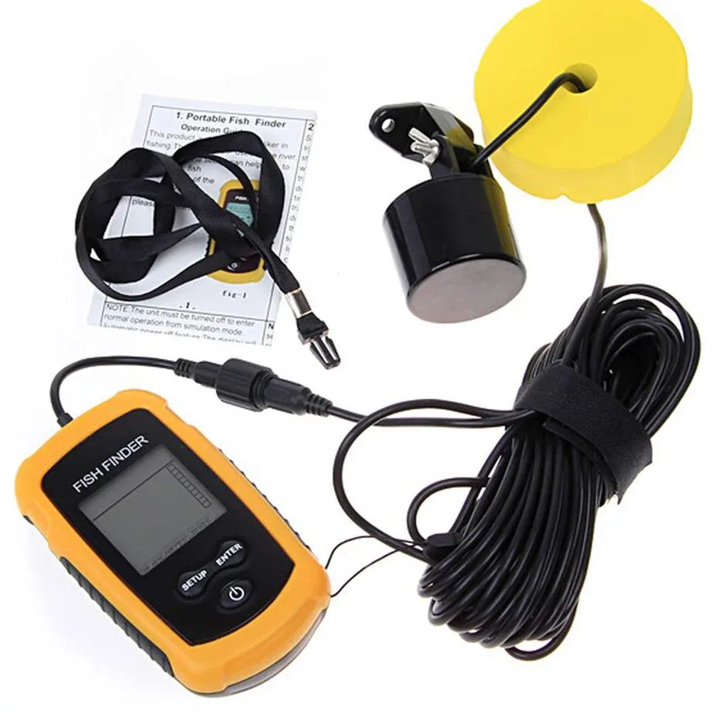 Finder Portable Sonar Fish Finder Alarm 100m Trådlös Echo Sounder Fishing Detector för Ocean River Lake Sea Fishing Tools Fish Finders