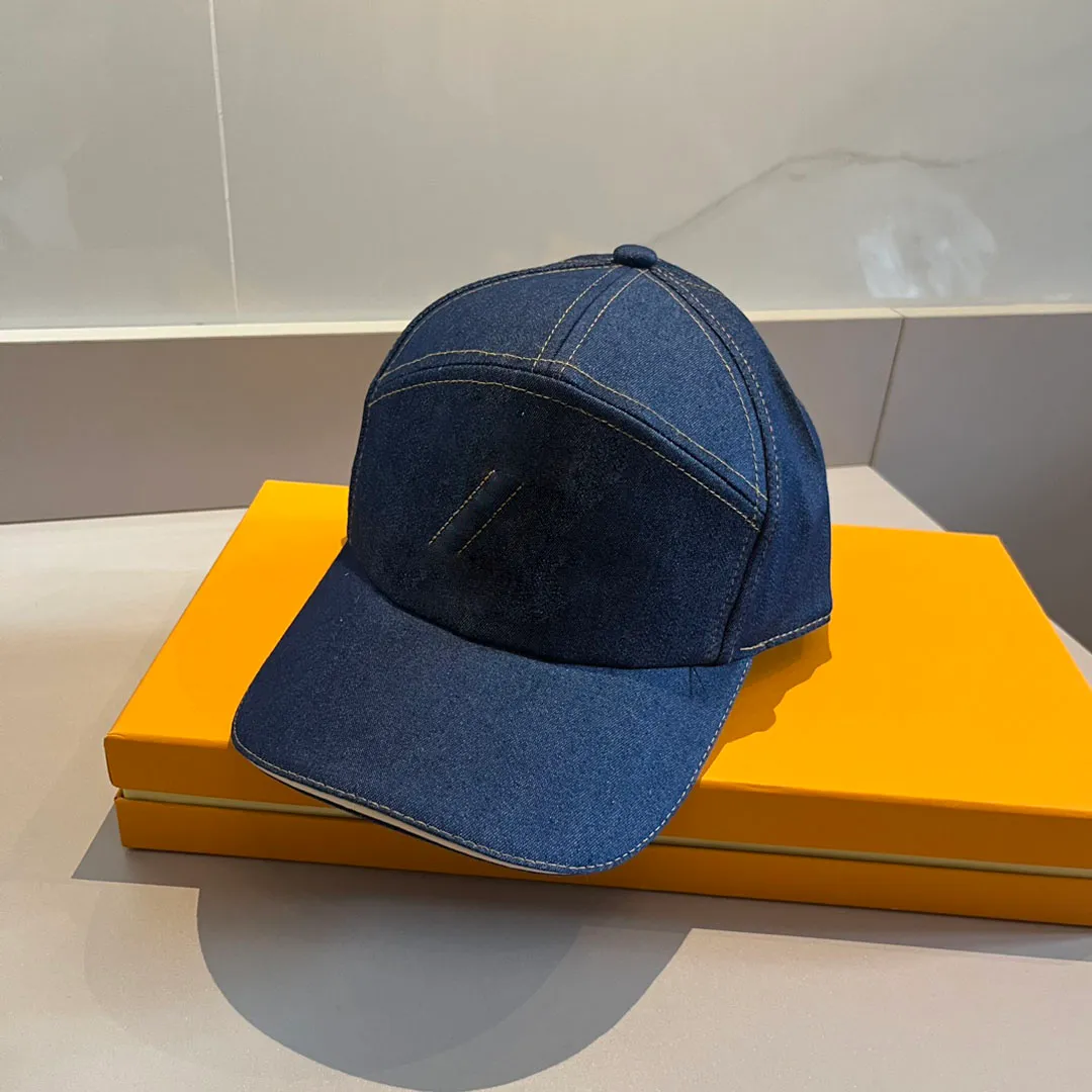 Casquette de baseball de couleur unie pur coton chapeaux de camionneur lourds lettre broderie protection solaire chapeau de créateur denim casquette polyvalente