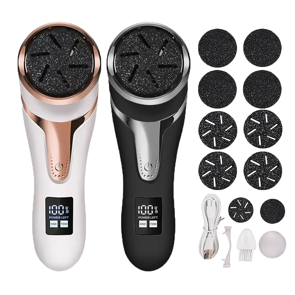 Rouge à lèvres électrique rechargeable pour les pieds, dissolvant de callosités, dispositif de pédicure Hine Lcd, outils de soins des pieds Pro pour les pieds et les talons, élimine les peaux mortes