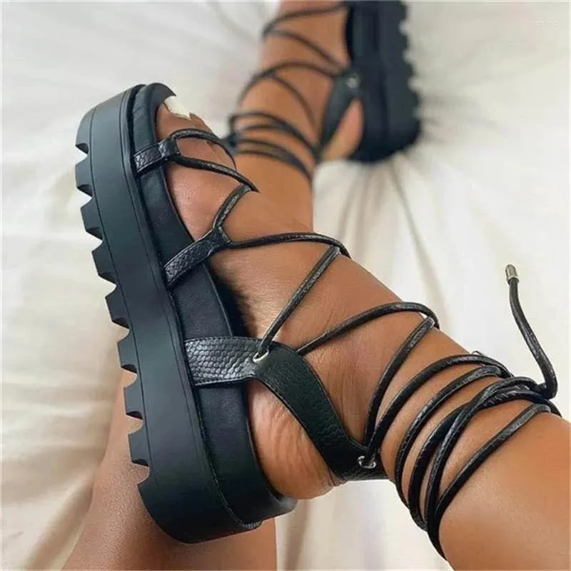 Sandalias Mujer Gladiador Zapatillas Mujer Plataforma Cuña Cruz Atado Zapato Casual Verano Sexy Lady Tobillo Wrap Lace Up Flat