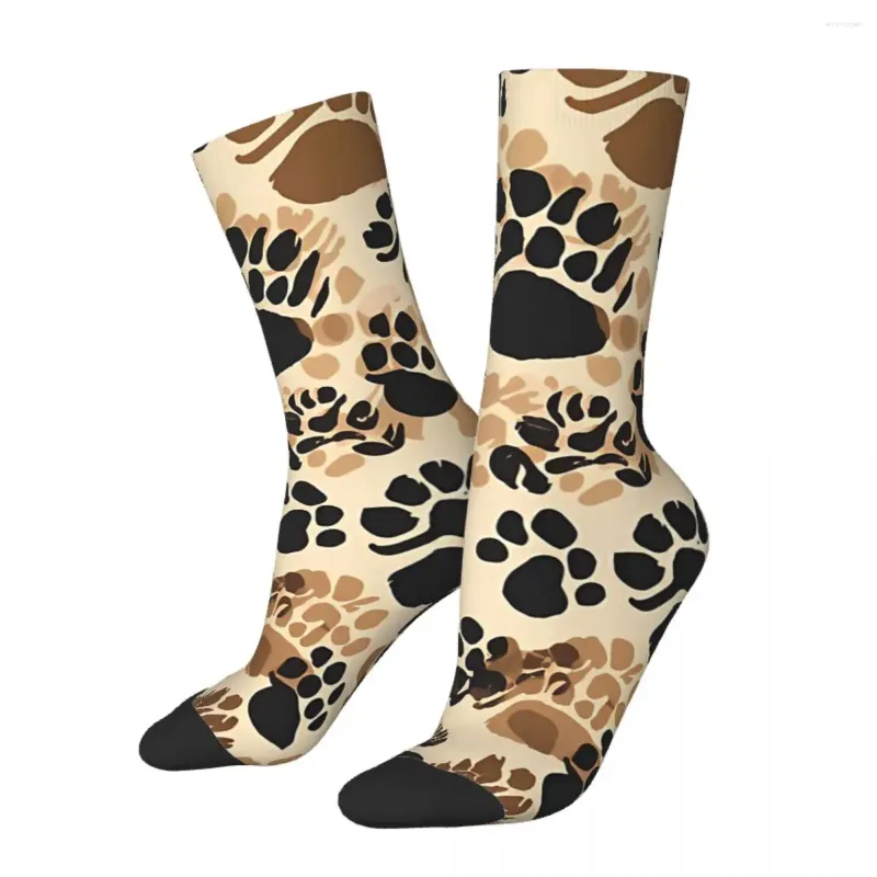 Herrstrumpor Happy Animal Prints Retro Harajuku Paws Hip Hop Casual Mönster Crew Crazy Sock Gift tryckt