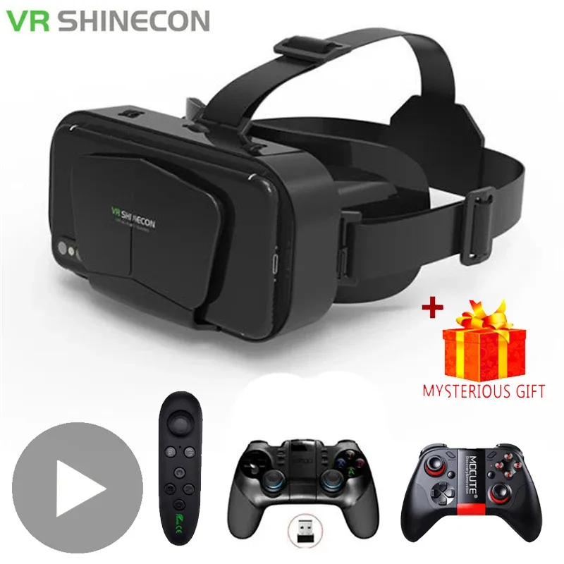 Devices 3D Virtual Reality VR Glasses For Phone Mobile Smartphones 7 Inch Headset Helmet With Controllers Game Wirth Real Viar Goggles