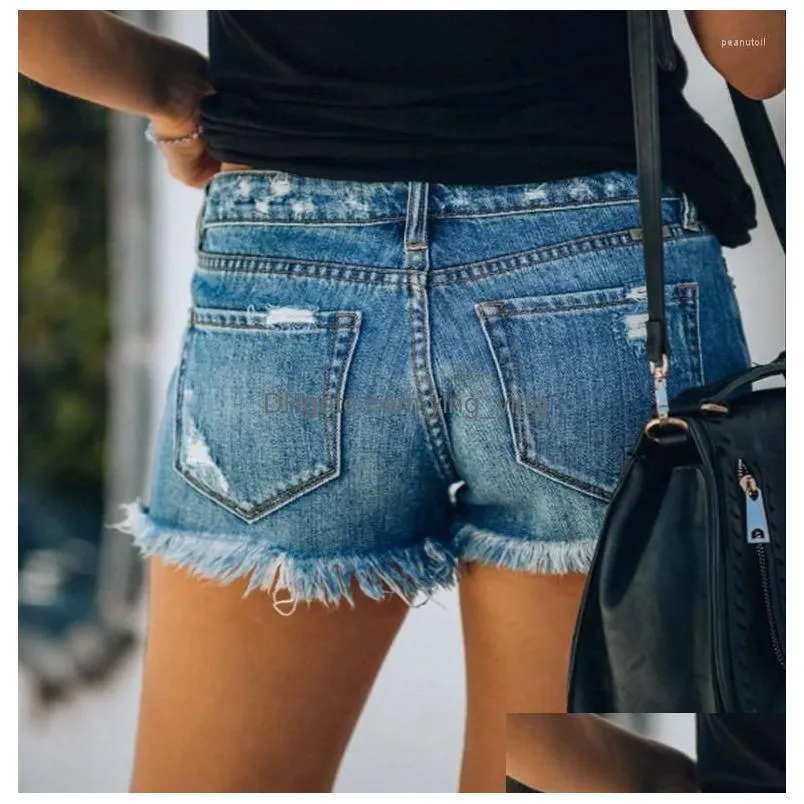 womens shorts denim women hole frayed summer girls college all-match solid younger ins prevalent high waist casual