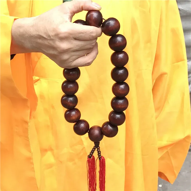 Collier de perles de prière pour arts, grand collier assorti à l'uniforme Shaolin Kung fu, costume de méditation de moine, vêtements d'arts martiaux Tai chi
