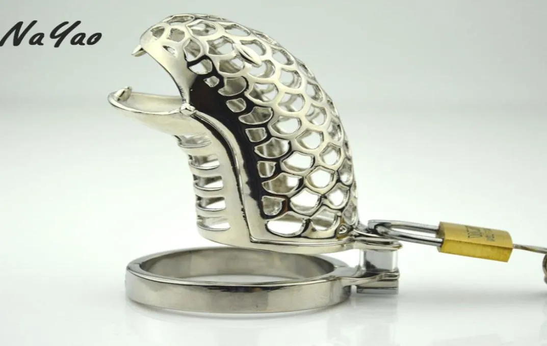 Arrivée en forme de serpent dispositif en métal Cage anneau de pénis serrure de coq Bondage jouets sexuels pour hommes LHD007 CX2007316938661