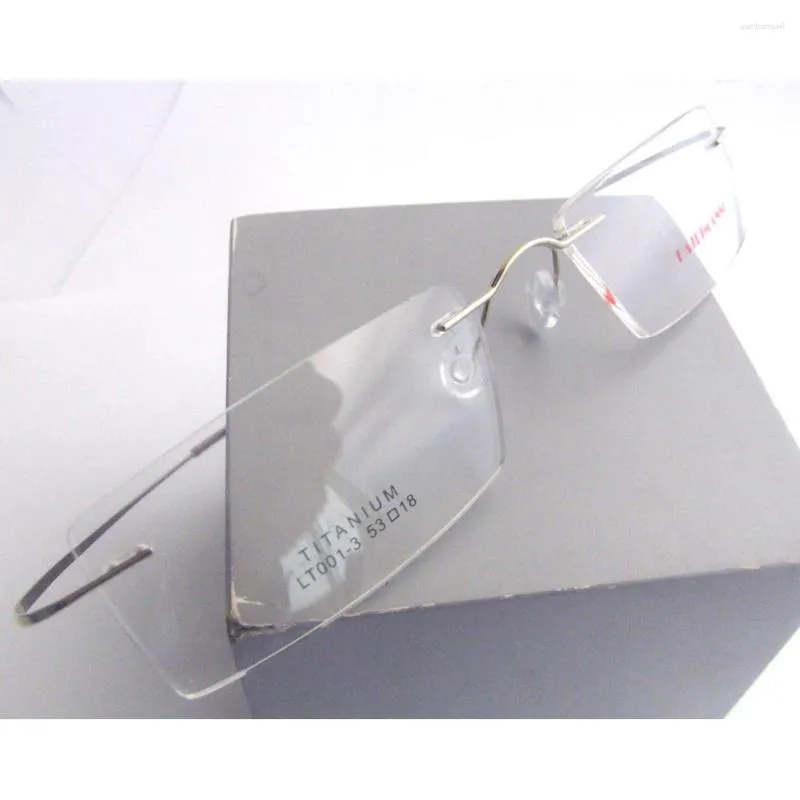 Lunettes de soleil Cadres Luxe Titanium Gold Rimless Hommes Flexible Cadre de lunettes Lunettes Lunettes RX