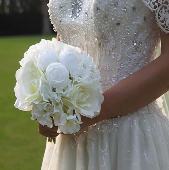 2019 Ucuz Yeni Varış Yüksek Seviye Düğün Gelin Buket Gönderi Stili Mix Yapay Gül Çiçeği3235949