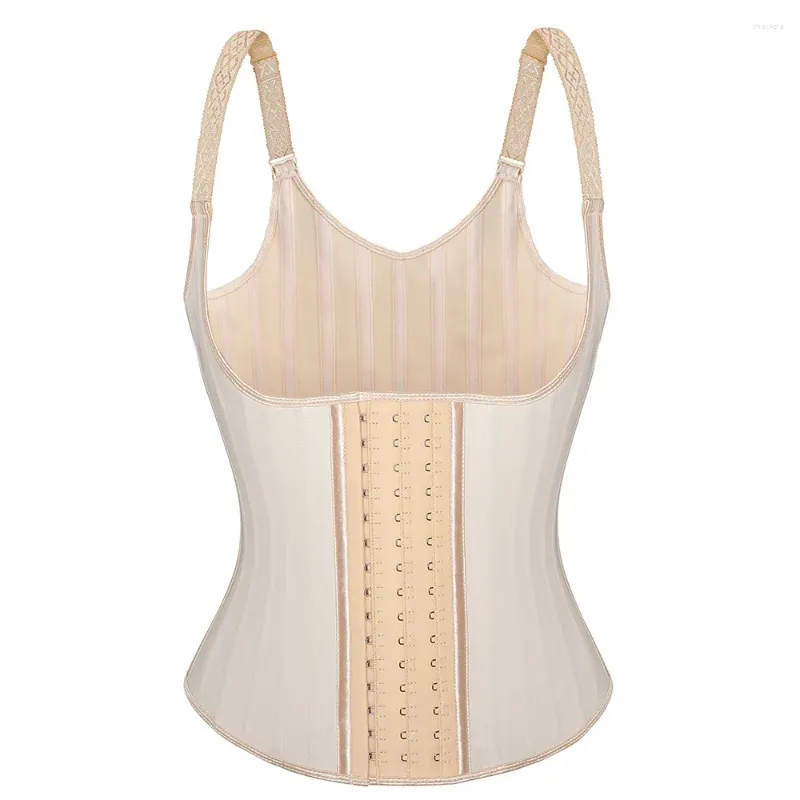 Dames Shapers Latex Corset Taille Trainer Vest Body Shapewear voor zwart naakt