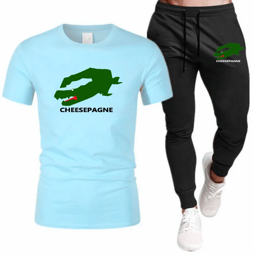 2024 herren Trainingsanzug Baumwolle T-shirts Casual Jogginghose Gym Kurzarm Outfits Männlich Casual Oansatz Tees Jogging Anzug