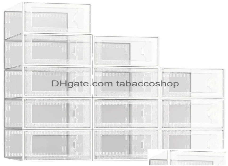 Opbergdozen Bakken Schoen Doorzichtig Plastic Stapelbare Organizer Voor Kast Opvouwbare Schoenen Containers Houders Drop Delivery Huis Tuin H8868093