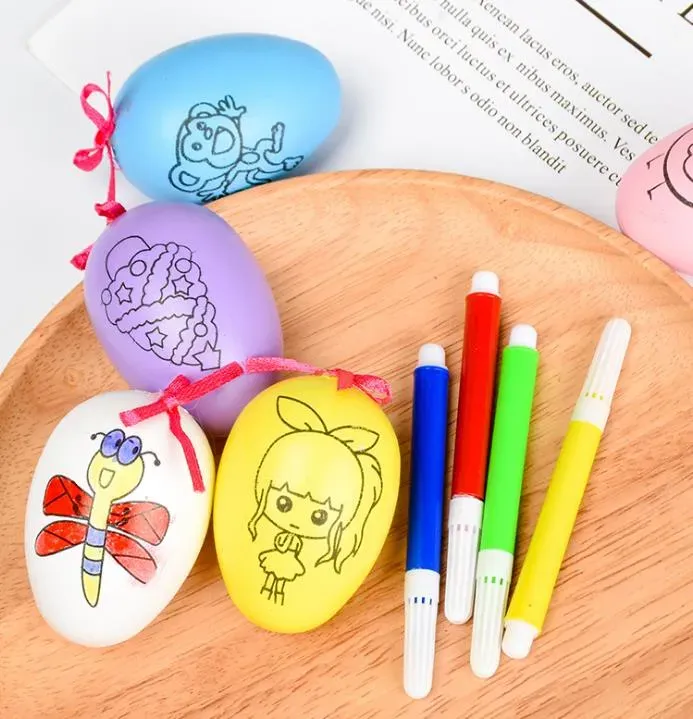 Easter Egg Painting DIY Kit with Watercolor pens Easter Hunt Basket Stuff Fillers Classroom Prize Supplies Filling Treats Party Favor GIFT